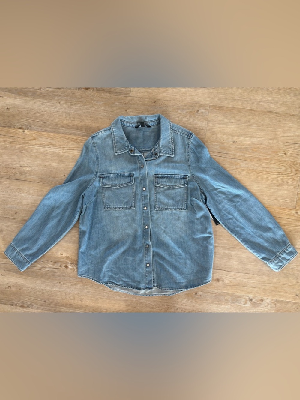 Liverpool Light Blue Denim Button Up Top